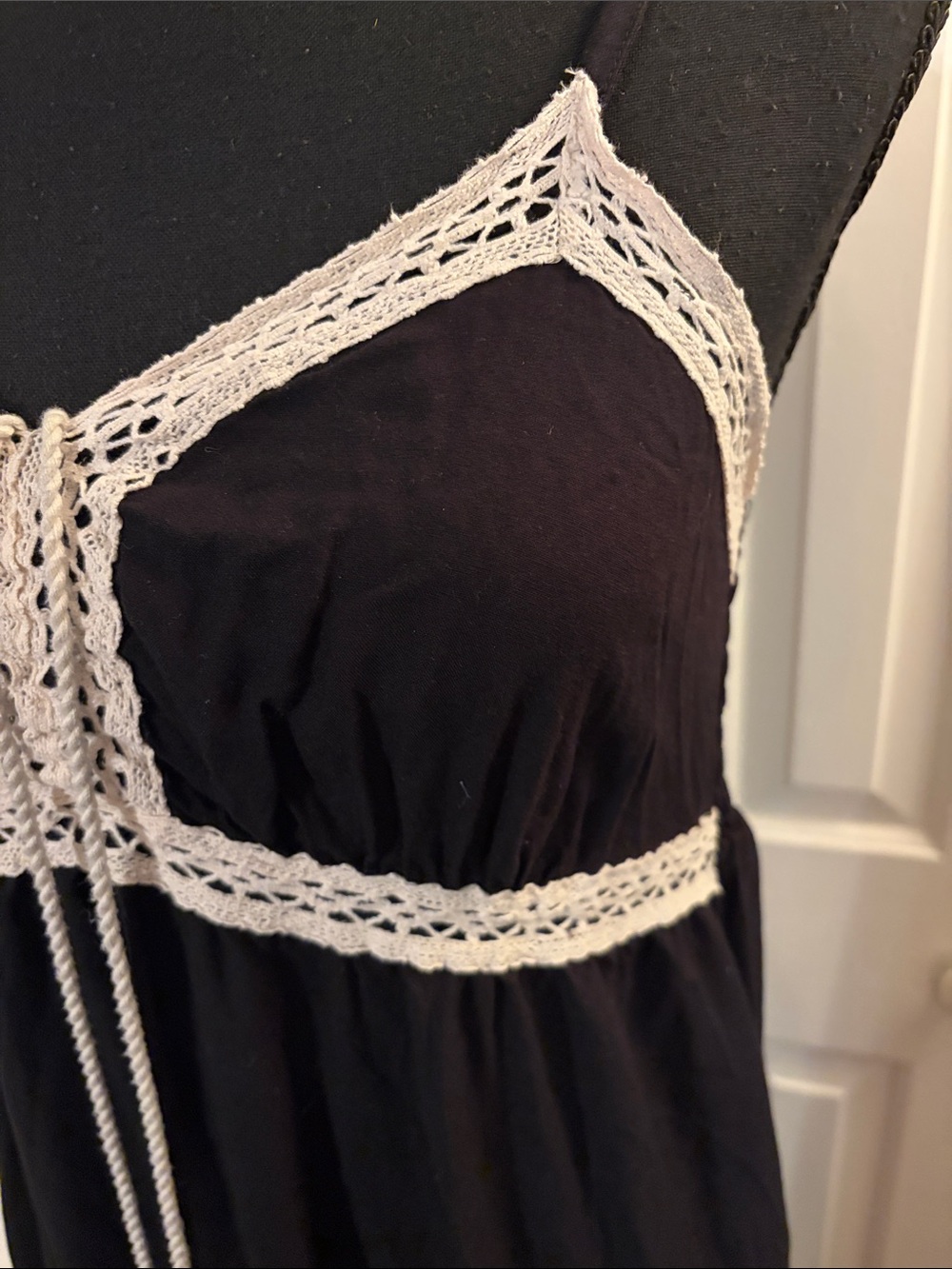 1.State Crochet Trim Black Maxi Dress - Picture 4 of 9